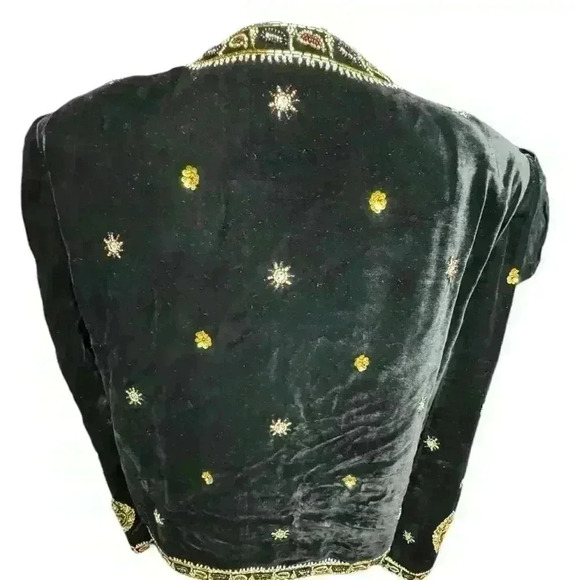 LESLIE FAY Black Velvet Evening Jacket with exquisite Beading and jewels  Size S - Picture 6 of 16